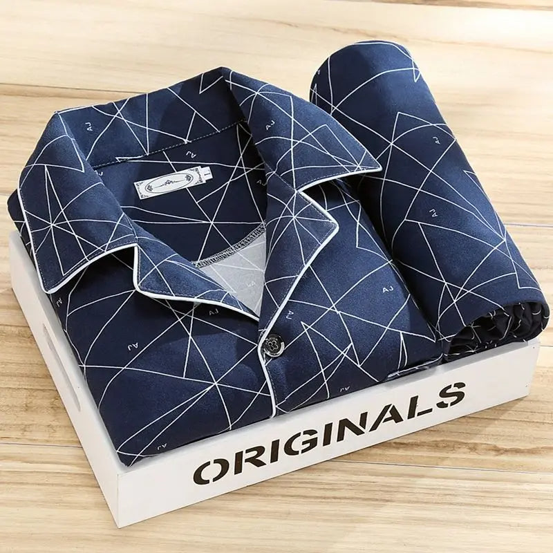 Lucien™ | Men's Long Sleeve Button-Up Pajama Set