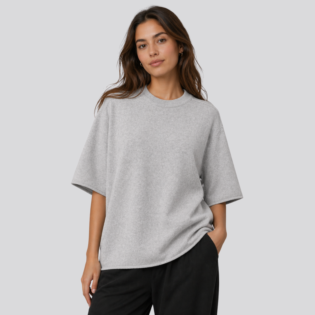Caelia™ | Oversized Merino Wool T-Shirt with Dropped Shoulders