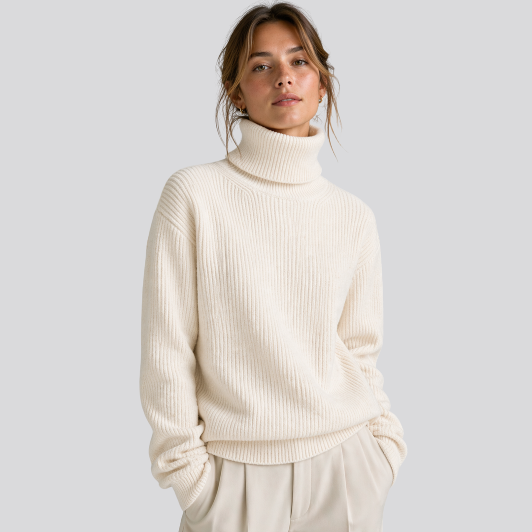 Bronwen™ | Oversized Merino Wool Turtleneck Sweater