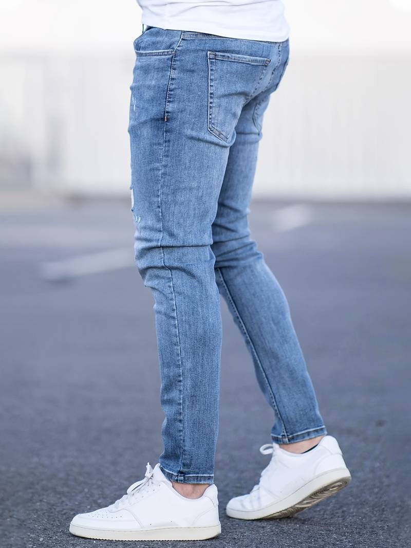 Dario™ | Men's Slim Stretch Jeans with Distressed Details