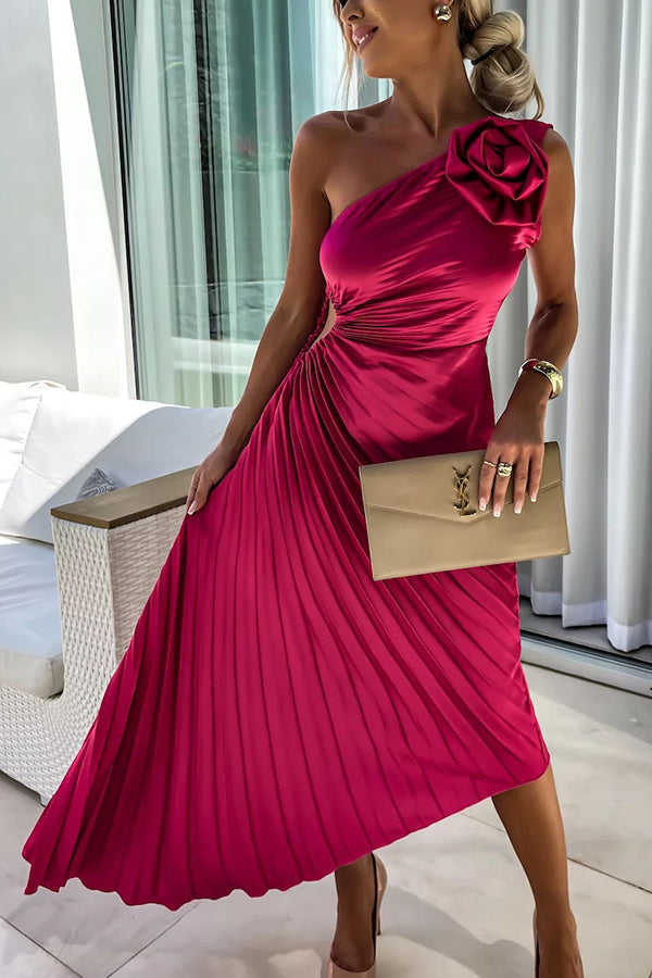 Eya™ | Elegant One-Shoulder Floral Maxi Dress