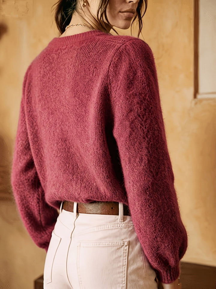 Jacinta™ | Women's Textured Open Knit Button Front Cardigan