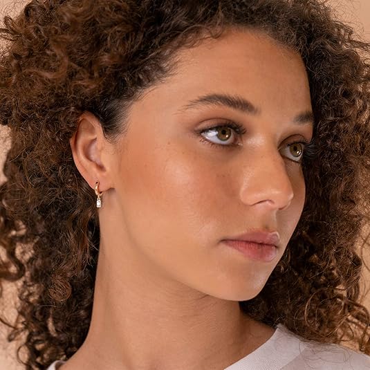Hanging Column-Shaped Earrings | Gold