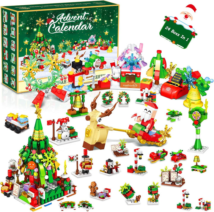 Building Blocks Advent Calendar with 24 Mini Holiday Builds