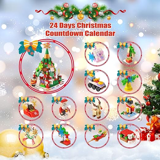 Building Blocks Advent Calendar with 24 Mini Holiday Builds