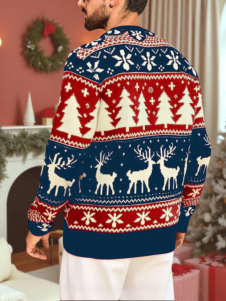 Bennet™ | Men's Christmas Reindeer Knit Sweater with Crew Neck