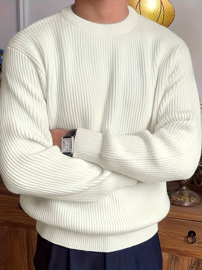 Heath™ | Men's Ribbed Crew Neck Knit Sweater