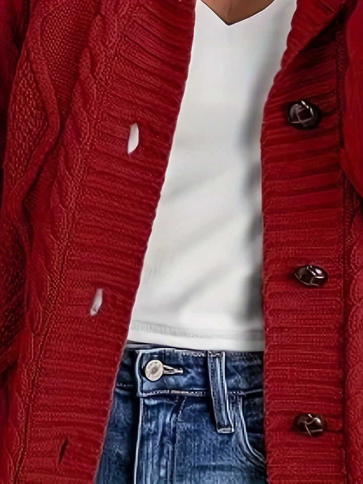 Jocasta™ | Women's Hooded Button Front Knit Cardigan with Pockets