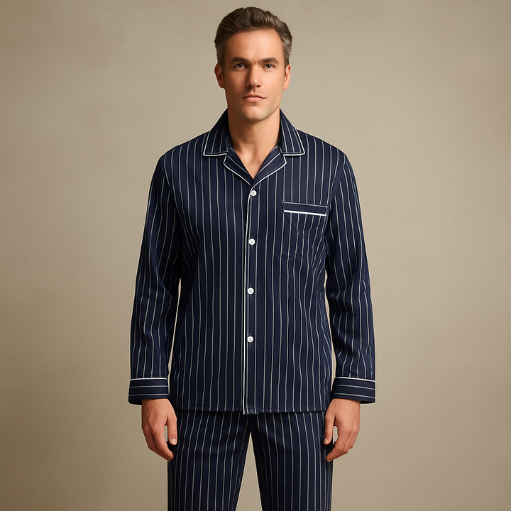 Lucien™ | Men's Long Sleeve Button-Up Pajama Set