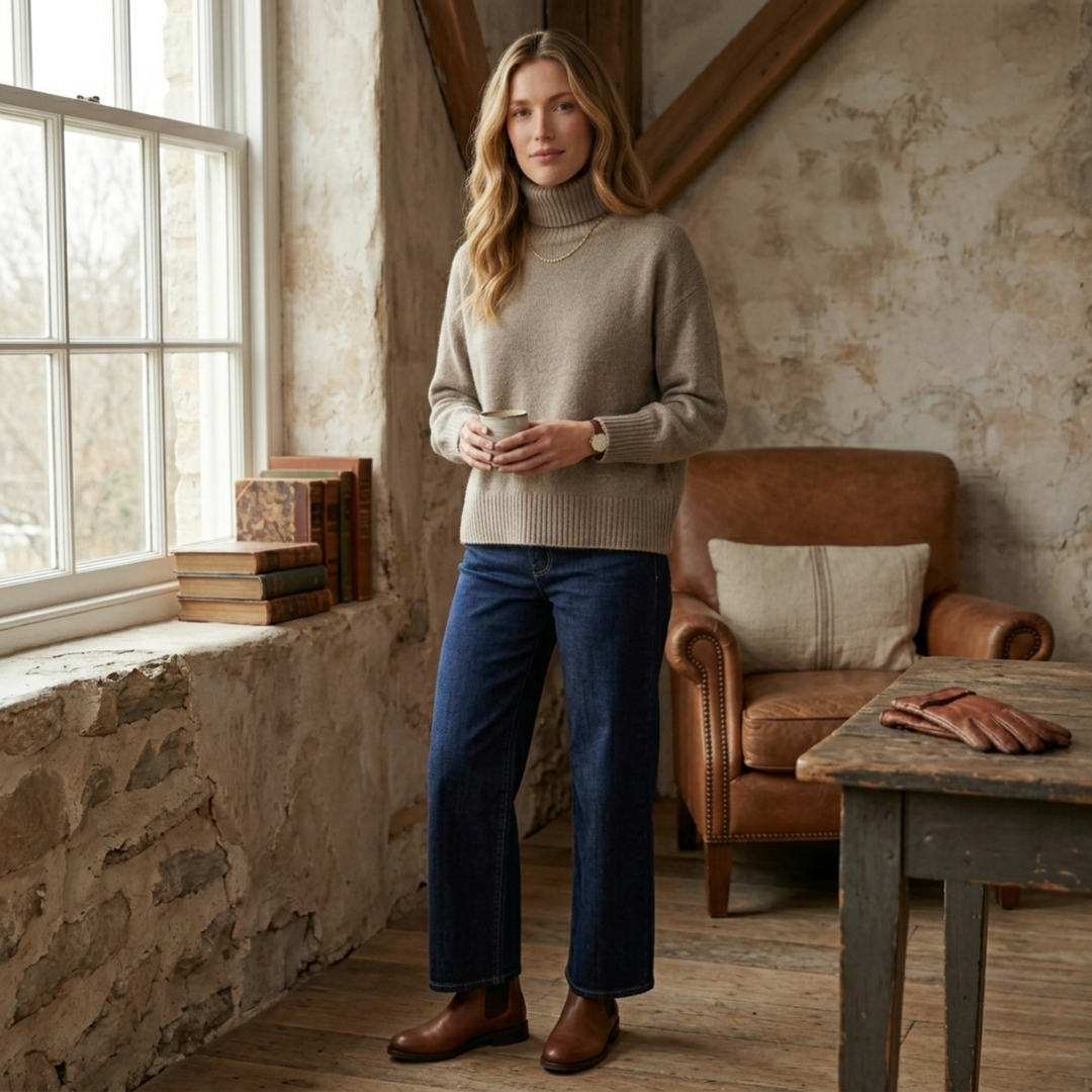 Linnea™ | Brushed Merino Wool Oversized Turtleneck Sweater