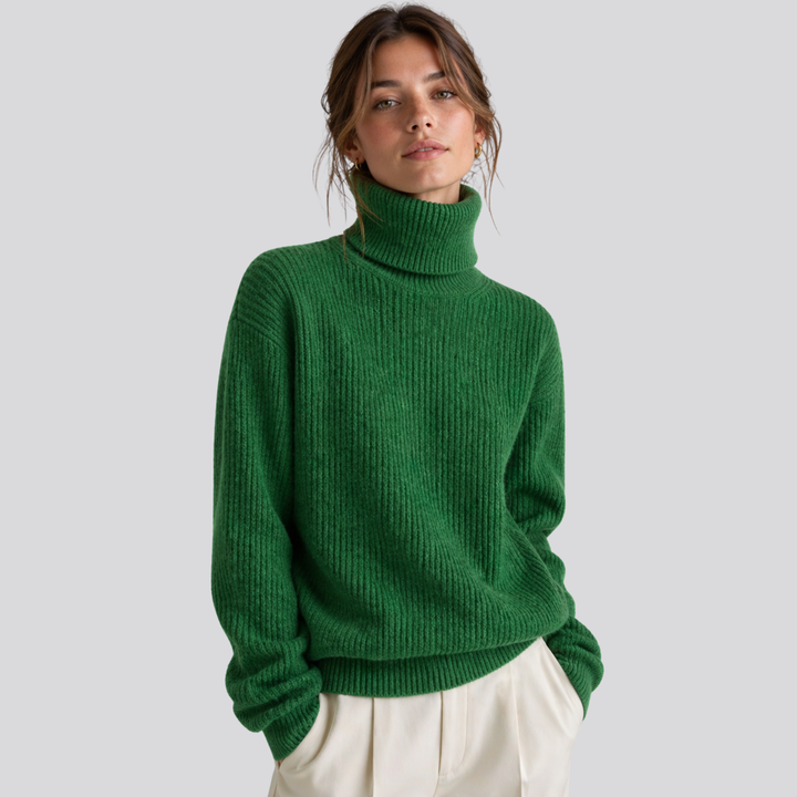 Bronwen™ | Oversized Merino Wool Turtleneck Sweater