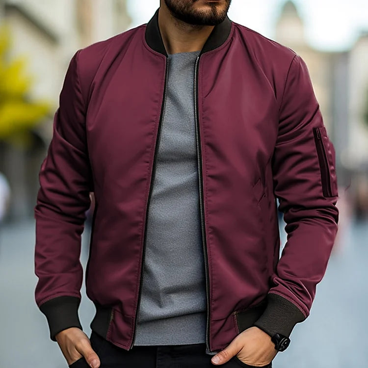Brock™ | Men's Zip Bomber Jacket with Utility Sleeve Pocket