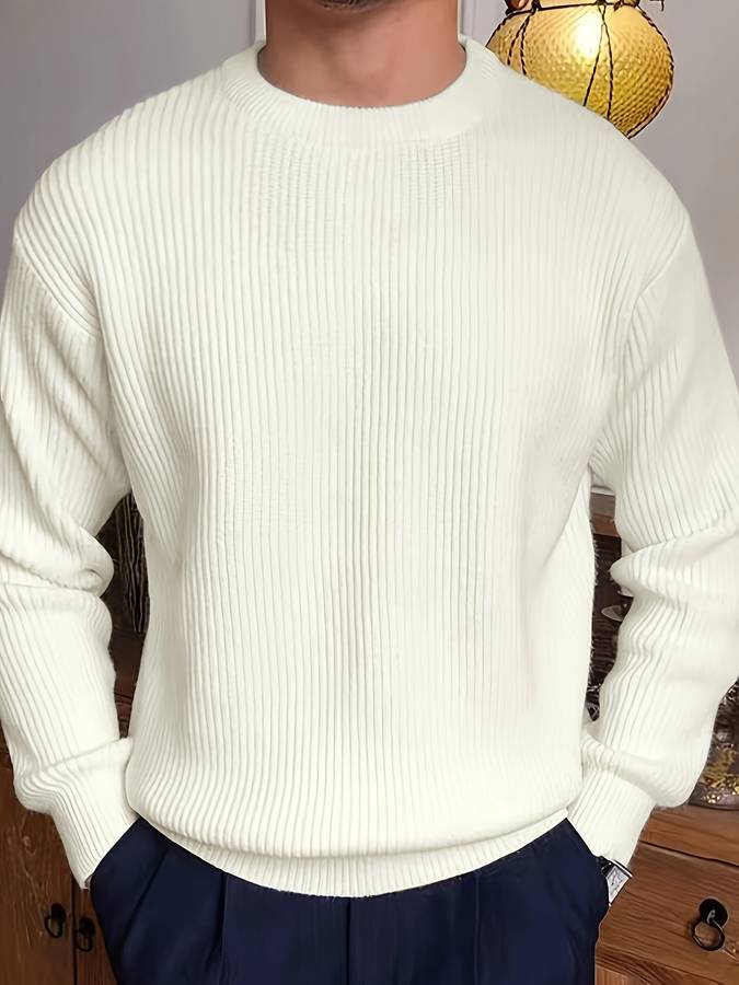 Heath™ | Men's Ribbed Crew Neck Knit Sweater