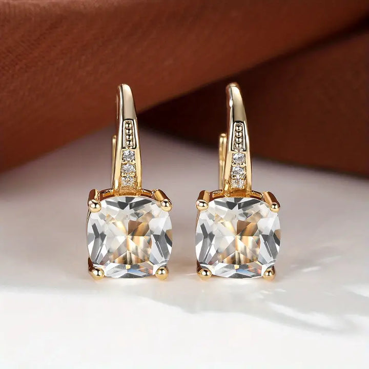 Hoop earrings with Mystic Stone | Gold