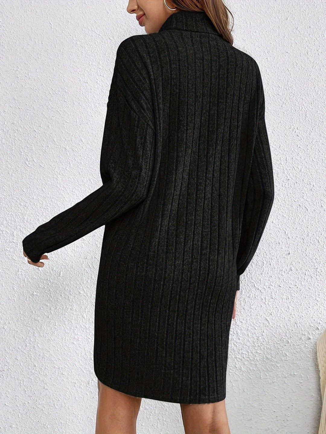 Cadence™ | Women's Long Sleeve Ribbed Turtleneck Sweater Dress