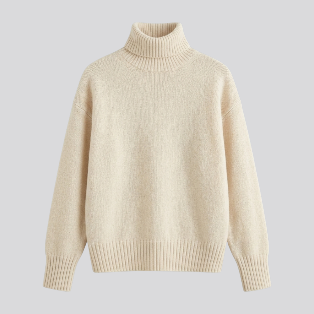 Linnea™ | Brushed Merino Wool Oversized Turtleneck Sweater