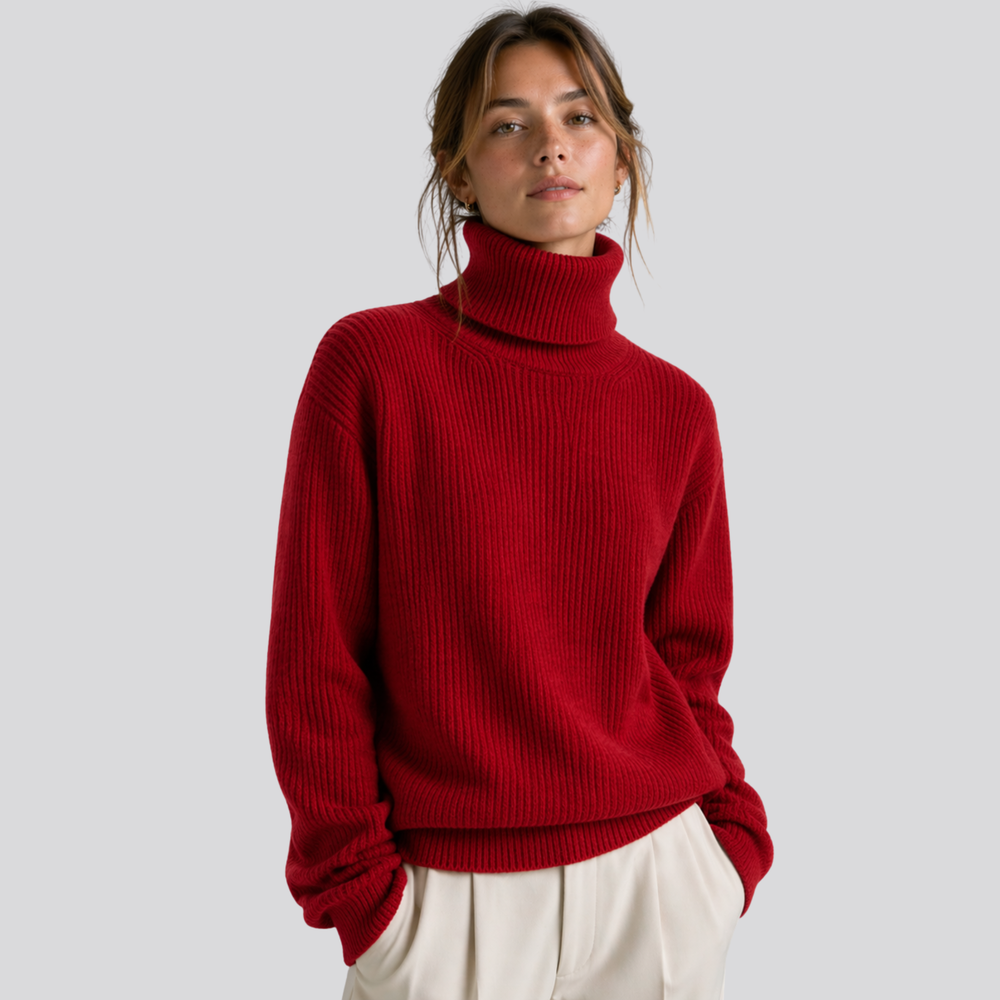 Bronwen™ | Oversized Merino Wool Turtleneck Sweater