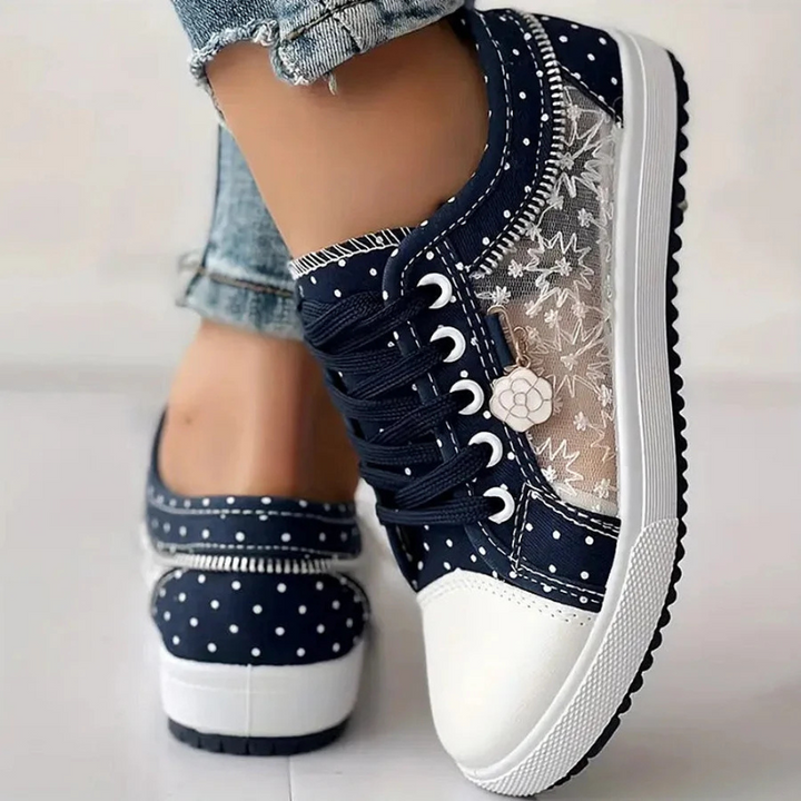 Caro™ | Elegant Women's Sneaker with Floral Details