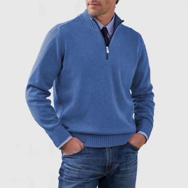 Ansel™ | Men's Half-Zip Knit Sweater with Mock Neck