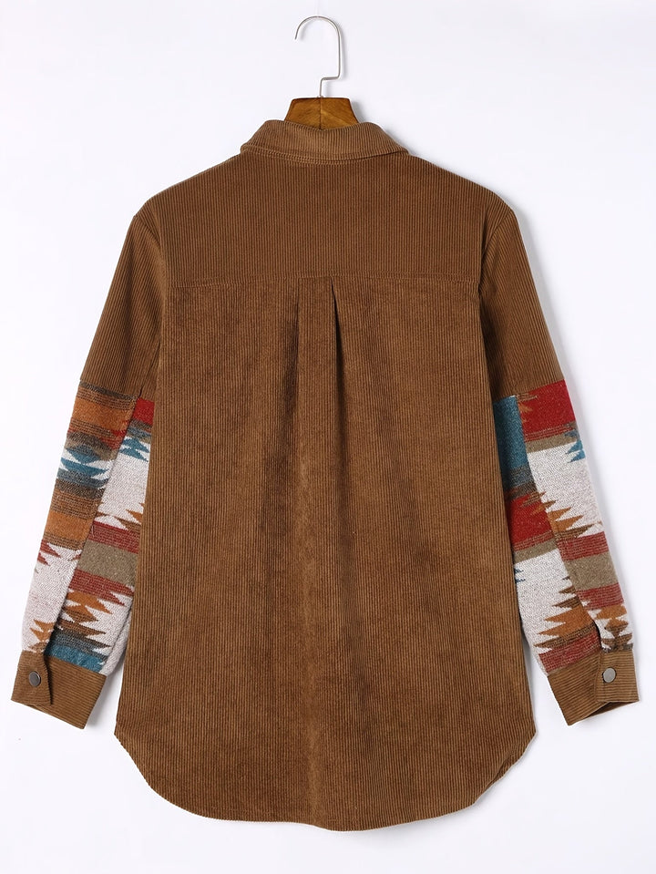 Marigold™ | Women's Southwestern Patterned Shirt Jacket with Snap Front