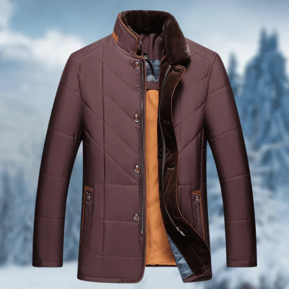 Roderick™ | Men's Quilted Winter Jacket with Plush Collar
