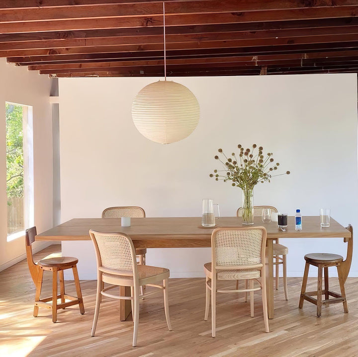Rice Paper Globe Pendant Light with Ribbed Shade — view 5