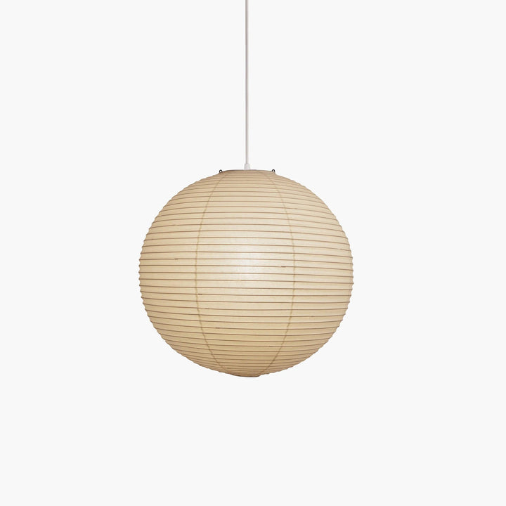 Rice Paper Globe Pendant Light with Ribbed Shade — view 7
