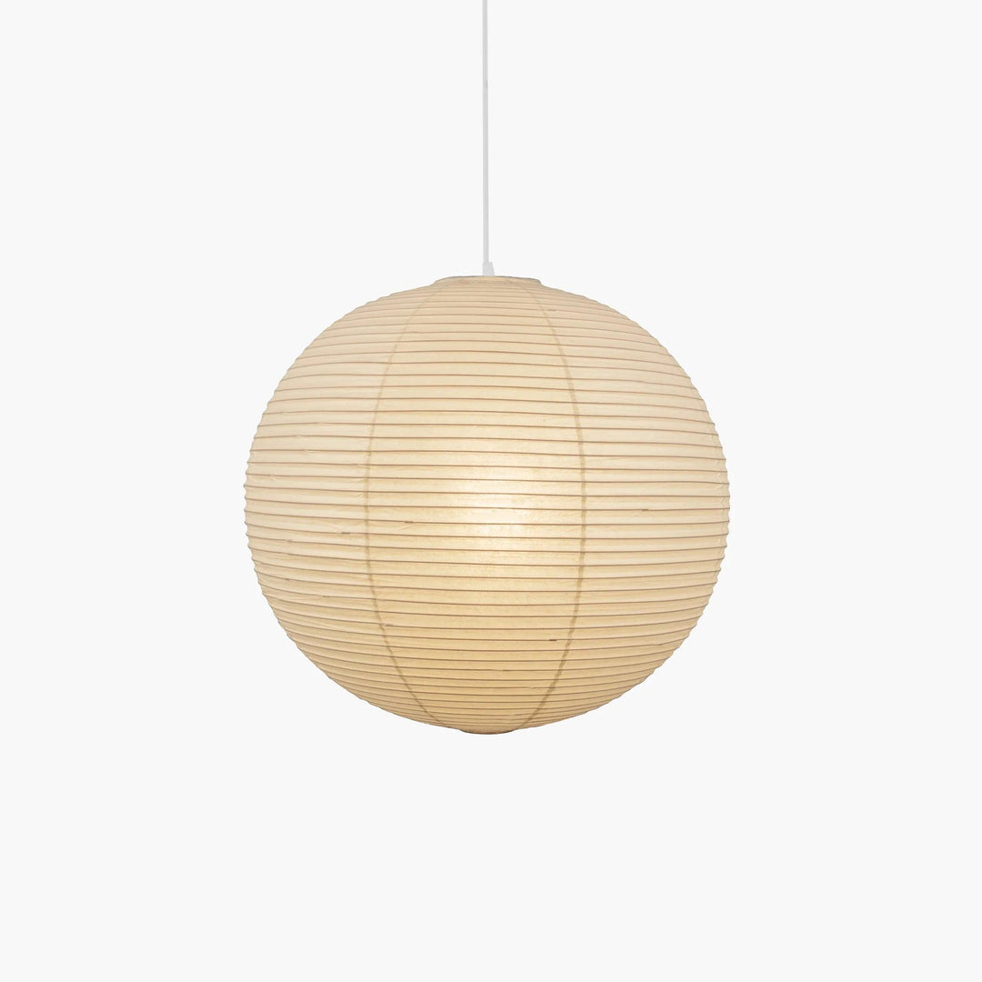 Rice Paper Globe Pendant Light with Ribbed Shade — view 8