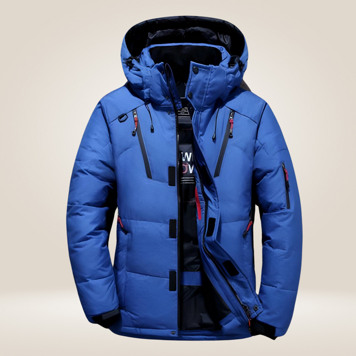 Emrys™ | Men's Hooded Puffer Jacket with Storm Flap