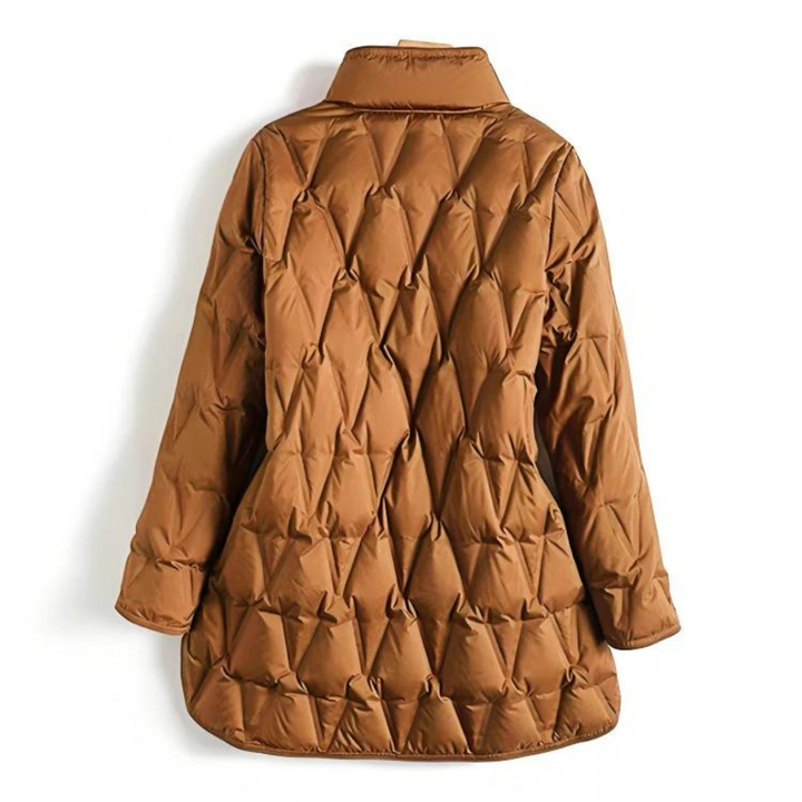 Clemency™ | Women's Longline Quilted Down Coat with Defined Waist