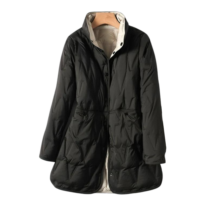Clemency™ | Women's Longline Quilted Down Coat with Defined Waist