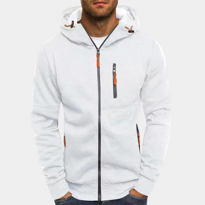 Lazare™ | Men's Full Zip Hoodie with Contrast Zip Pockets