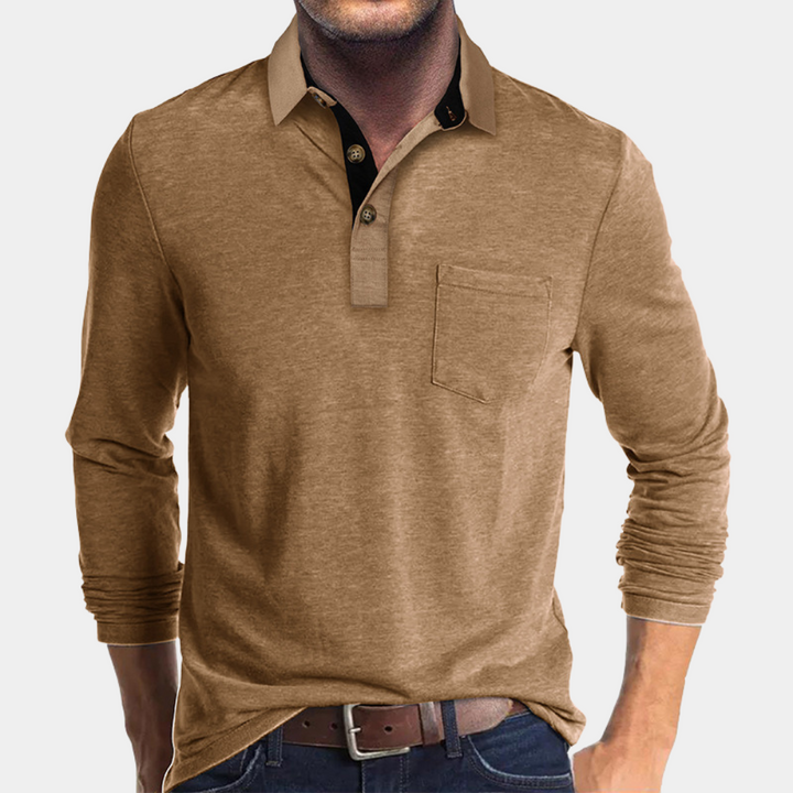Truman™ | Men's Long Sleeve Polo with Chest Pocket