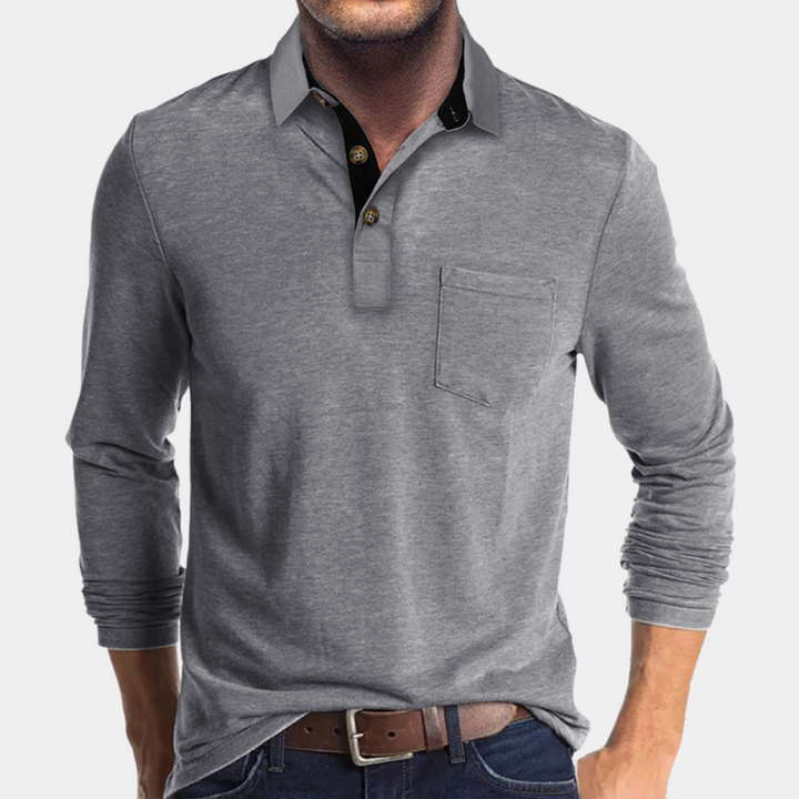 Truman™ | Men's Long Sleeve Polo with Chest Pocket