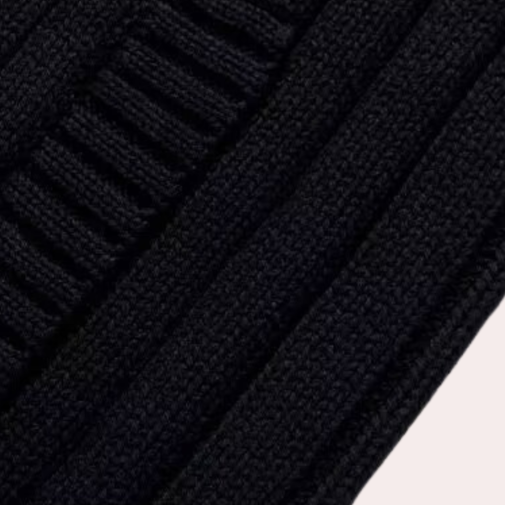 Knox™ | Men's Chunky Ribbed Zip-Up Cardigan with Stand Collar