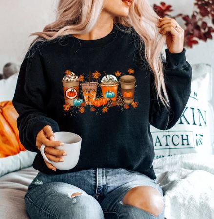 Oriel™ | Women's Autumn Coffee Cup Graphic Sweatshirt