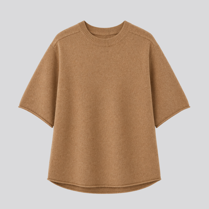Caelia™ | Oversized Merino Wool T-Shirt with Dropped Shoulders