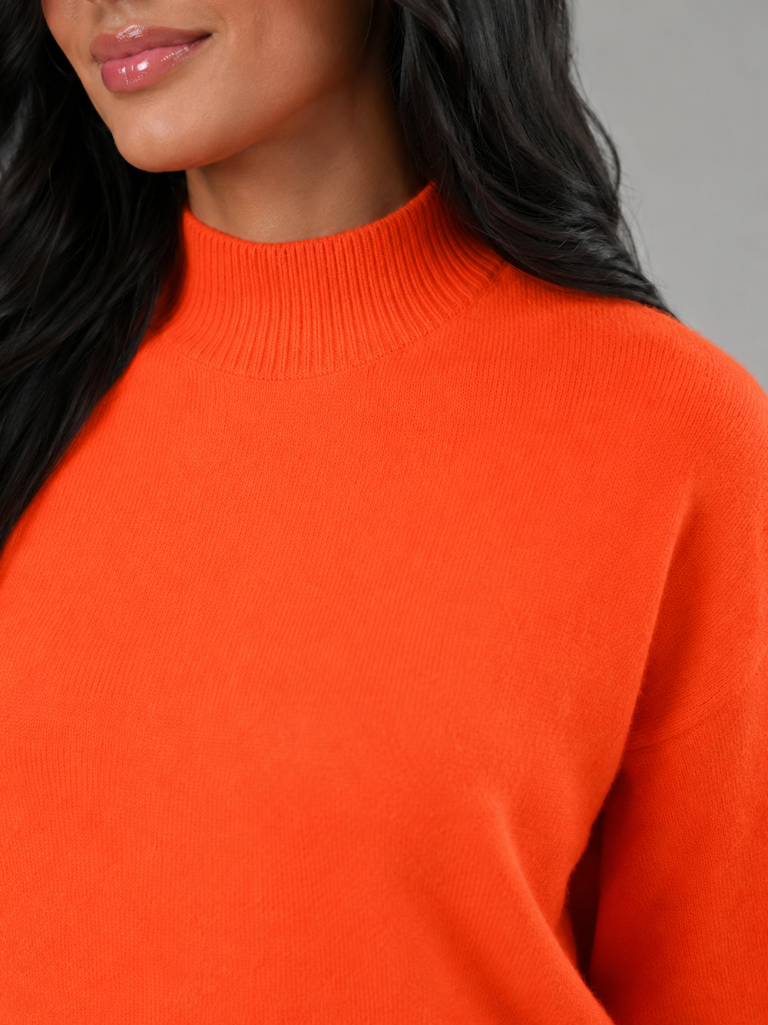 Fine Knit Mock Neck Sweater