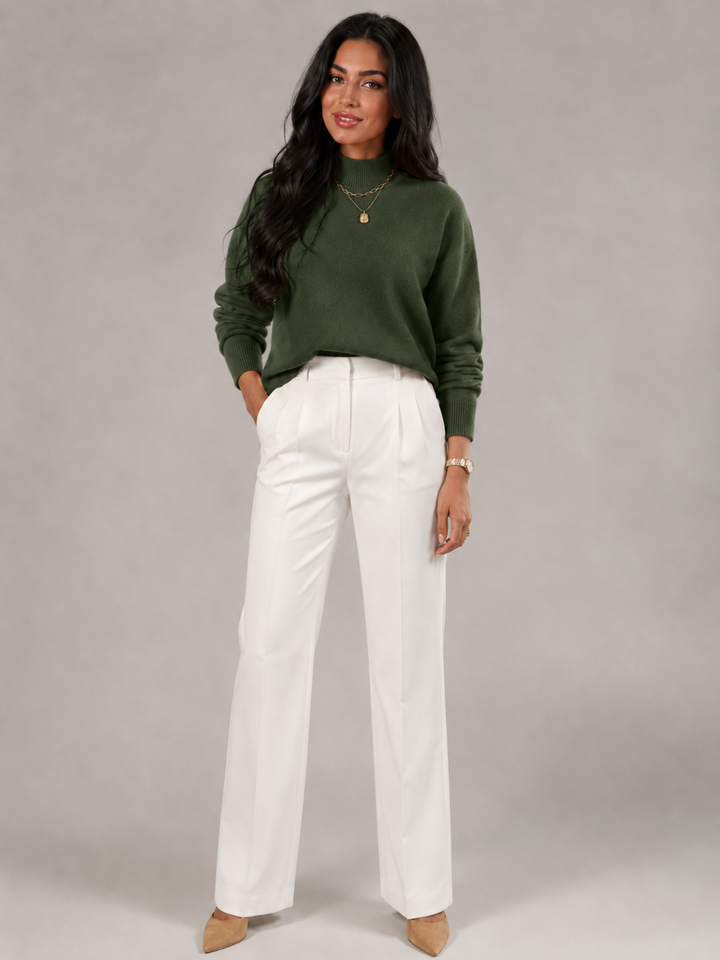 Fine Knit Mock Neck Sweater