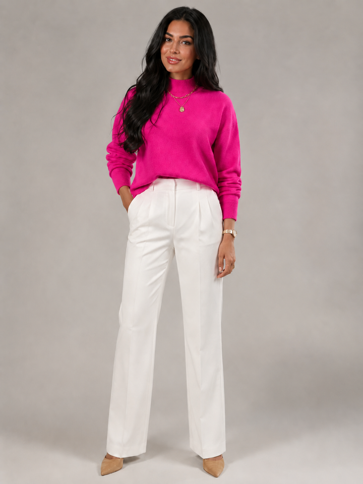 Fine Knit Mock Neck Sweater