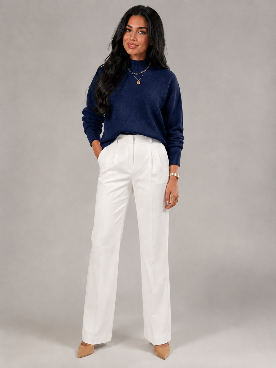Fine Knit Mock Neck Sweater