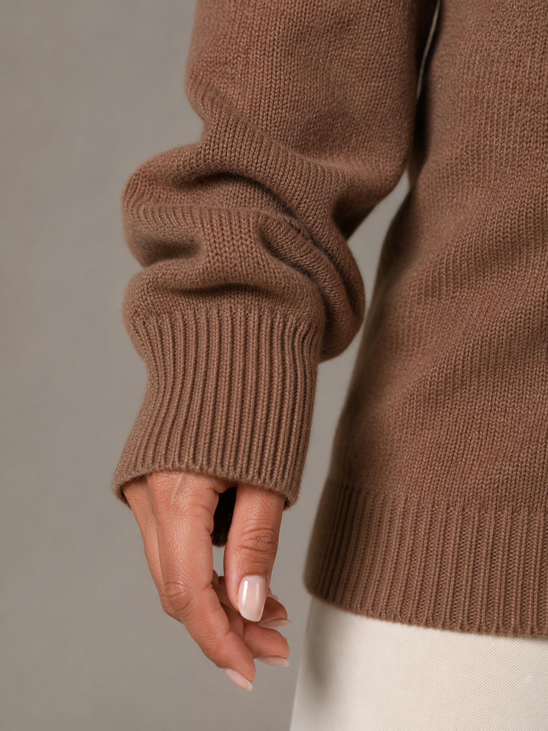 Soft Knit Off-Shoulder Fold-Over Sweater