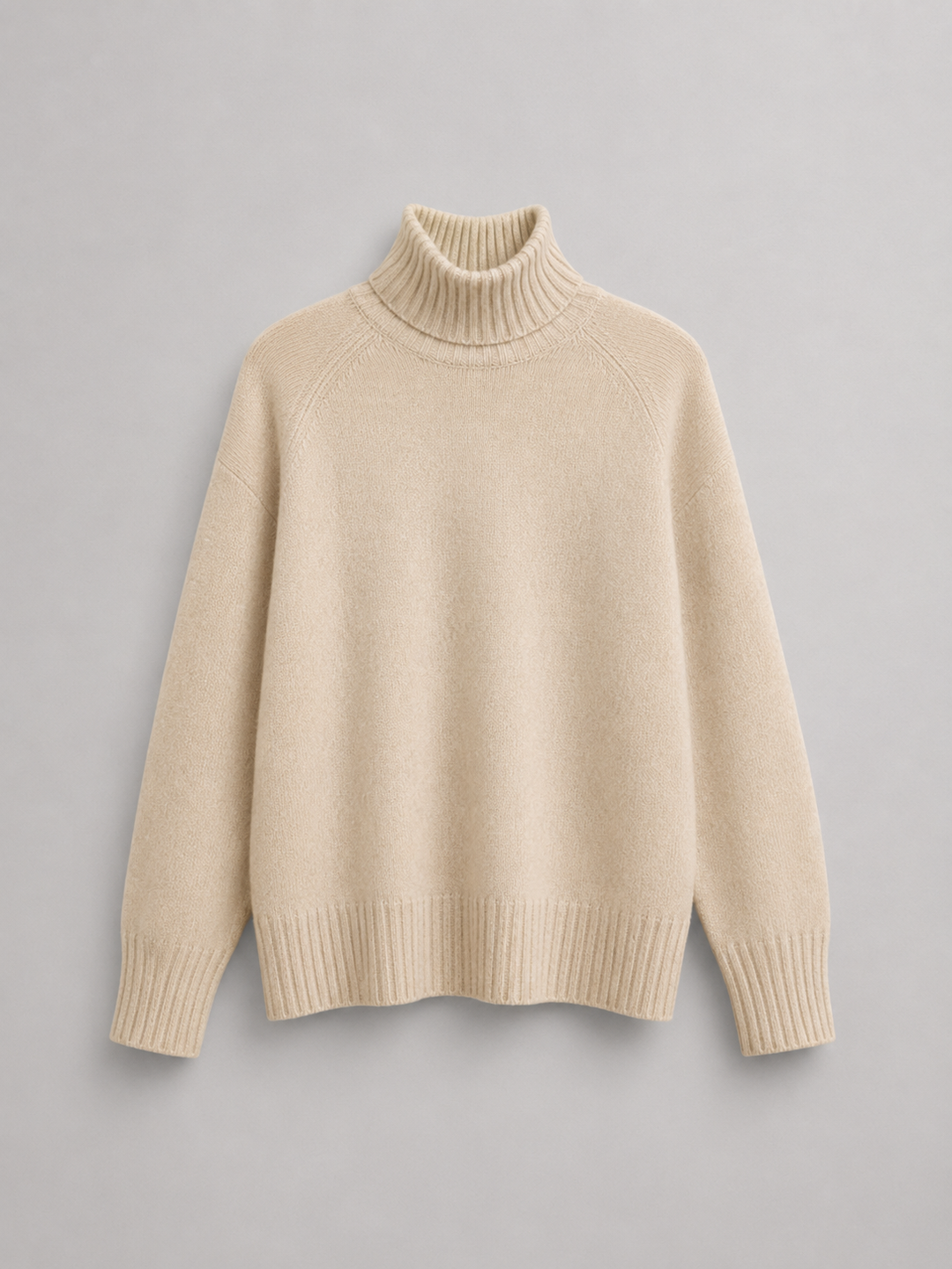 Oversized Turtleneck Knit Sweater with Raglan Sleeves