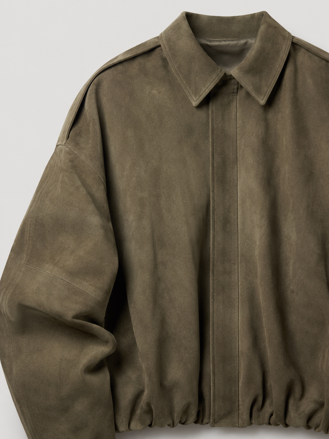 Faux Suede Oversized Shirt Jacket