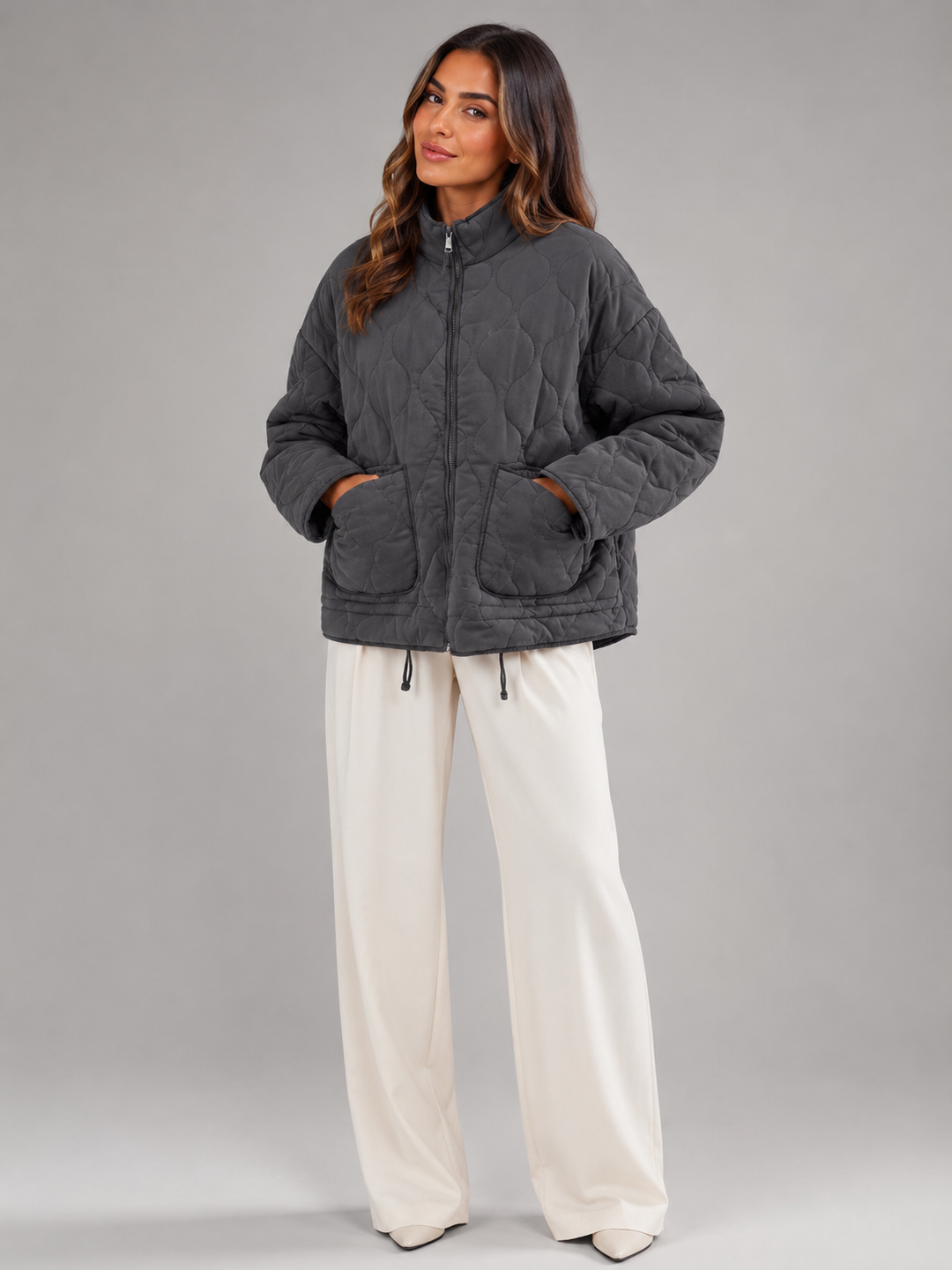 Quilted Utility Jacket with Patch Pockets