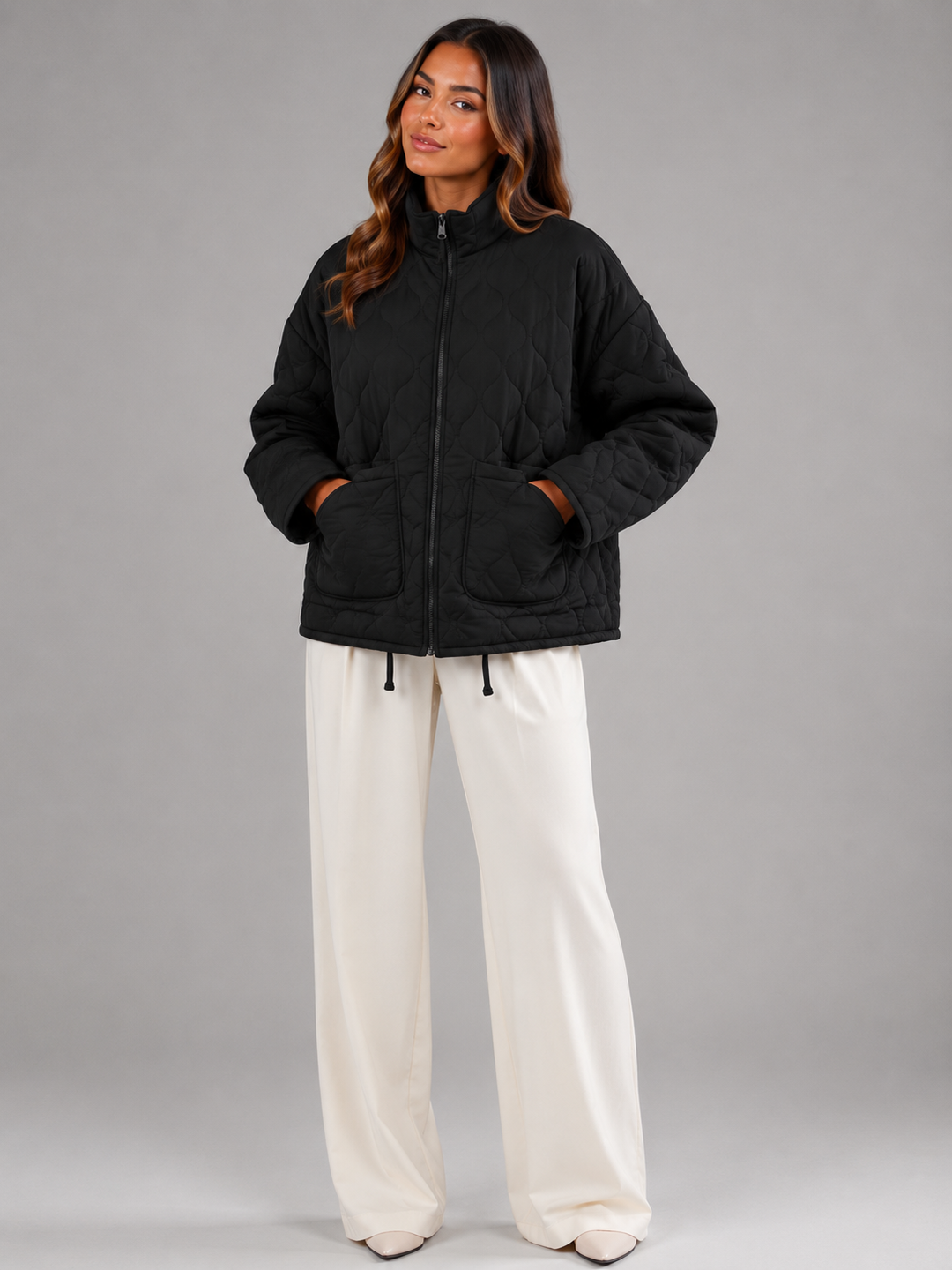 Quilted Utility Jacket with Patch Pockets