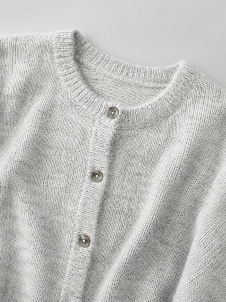 Fuzzy Knit Button-Through Cardigan