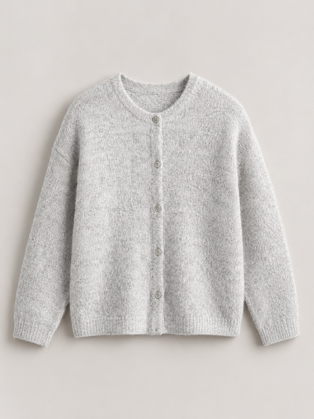 Fuzzy Knit Button-Through Cardigan