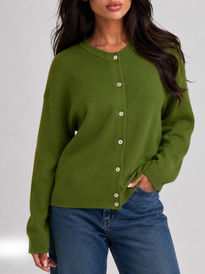 Fuzzy Knit Button-Through Cardigan