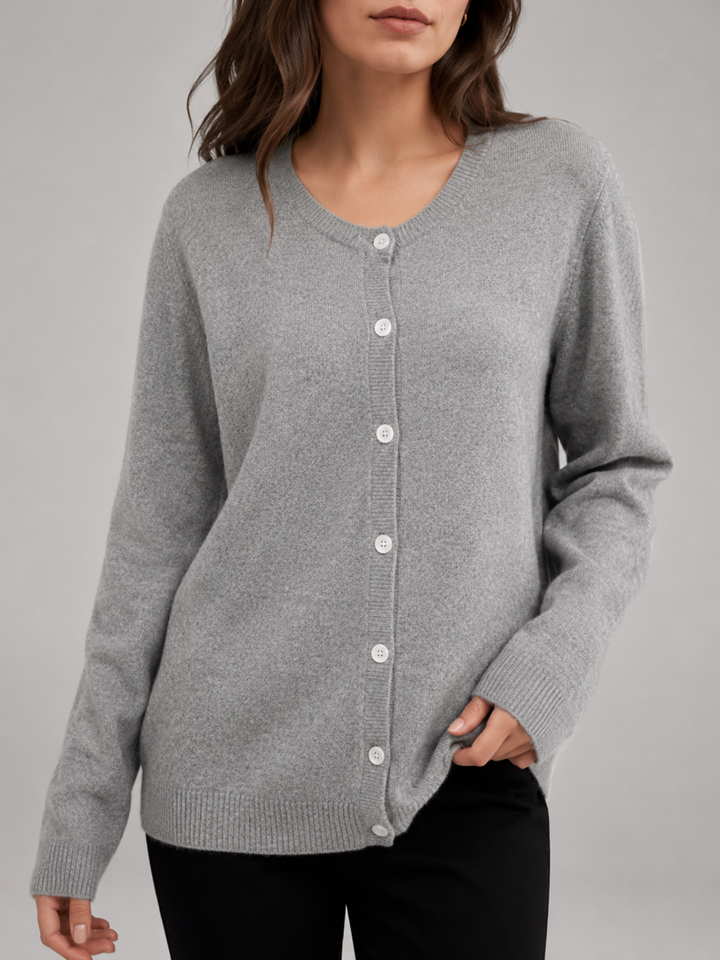Fuzzy Knit Button-Through Cardigan